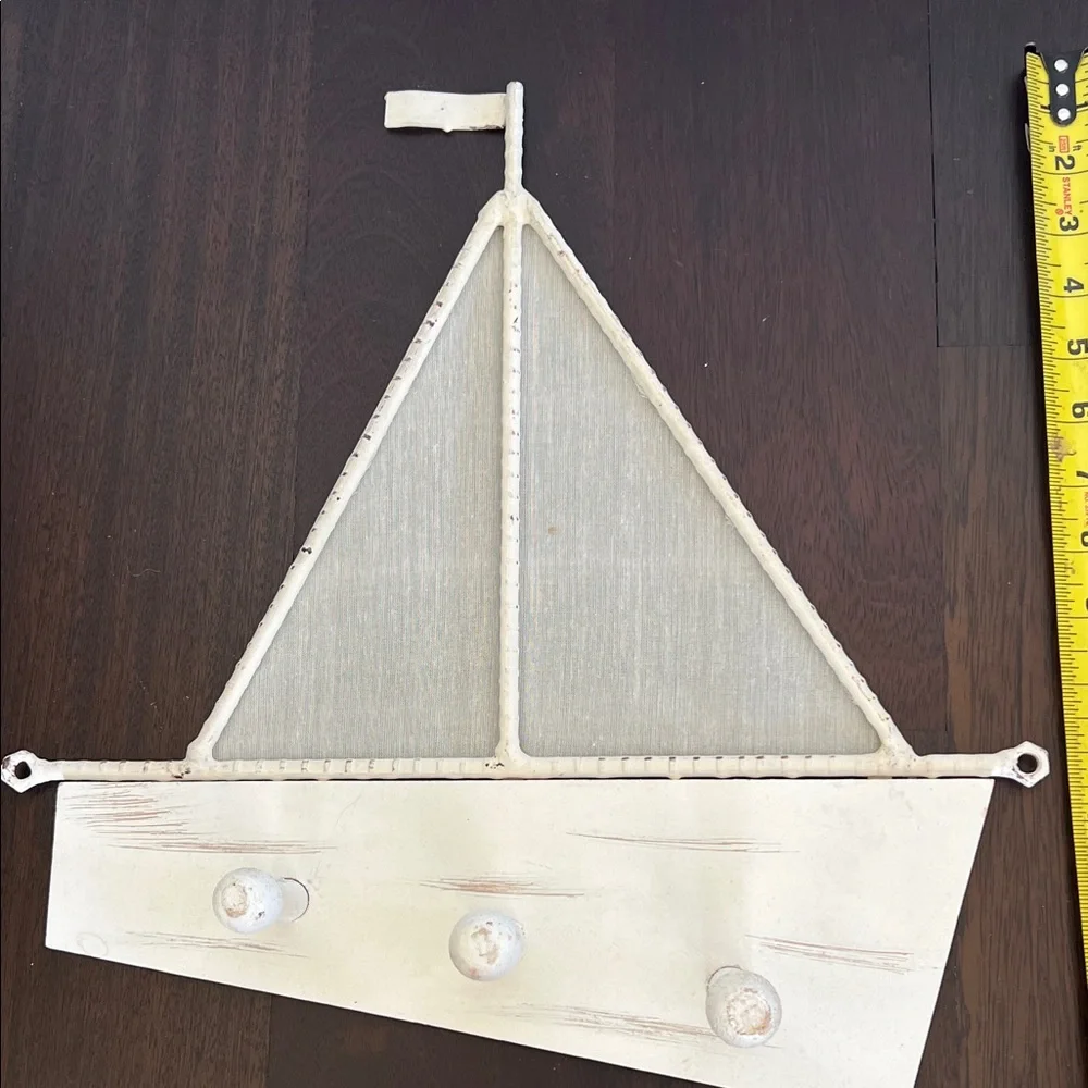 White Metal Sailboat Wall Decor